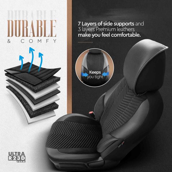 Auto Sitzbezug Set Universal Vorne und Hinten Komfortabel Komplett Set